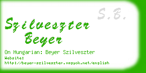 szilveszter beyer business card